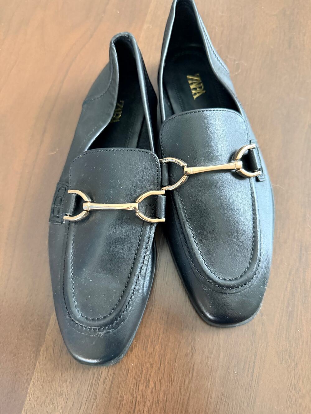 Zara Boys Leather Slip Dress Shoes Size 3.5
